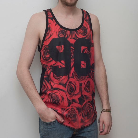 Mesh Rose Tank Top, Urban Outfitters Men's - Picture 1 of 8
